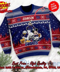 new york giants disney characters personalized name ugly christmas sweater 2 SnJ9Z