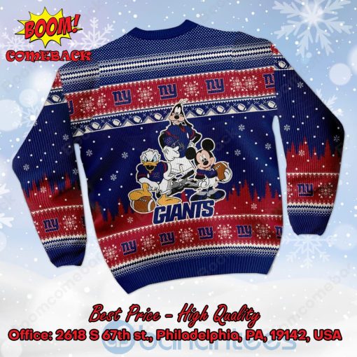New York Giants Disney Characters Personalized Name Ugly Christmas Sweater