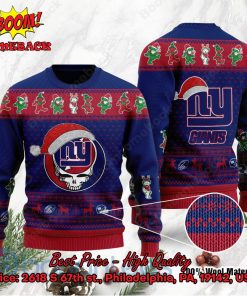 New York Giants Grateful Dead Santa Hat Ugly Christmas Sweater