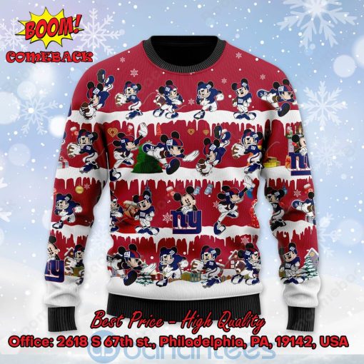 New York Giants Mickey Mouse Postures Style 2 Ugly Christmas Sweater
