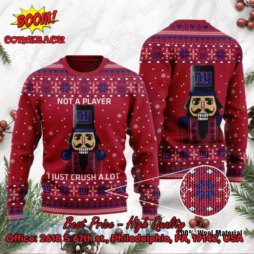 New York Giants Nutcracker Not A Player I Just Crush Alot Ugly Christmas Sweater