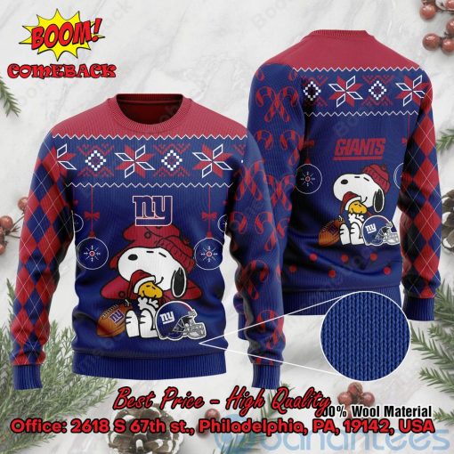 New York Giants Peanuts Snoopy Ugly Christmas Sweater