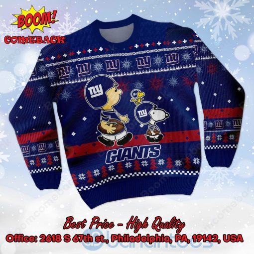 New York Giants Charlie Brown Peanuts Snoopy Ugly Christmas Sweater
