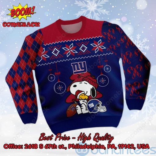 New York Giants Peanuts Snoopy Ugly Christmas Sweater