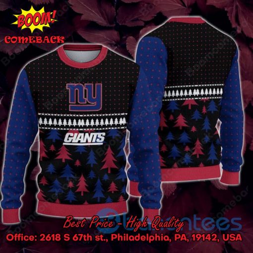 New York Giants Pine Trees Ugly Christmas Sweater