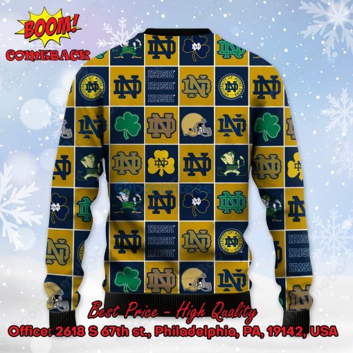 Notre Dame Fighting Irish Logos Ugly Christmas Sweater