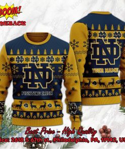 Notre Dame Fighting Irish Personalized Name Ugly Christmas Sweater