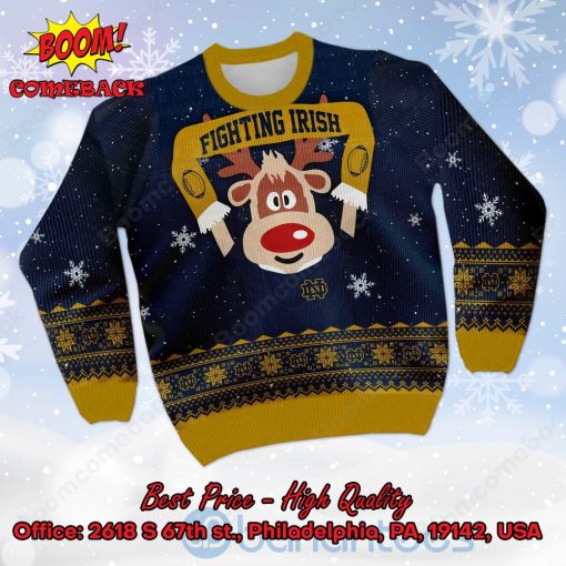 Notre Dame Fighting Irish Reindeer Ugly Christmas Sweater