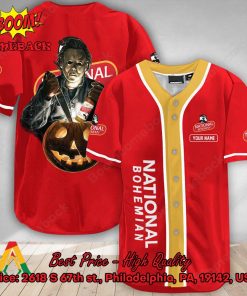Personalized Scary Michael Myers Pumpkin Bulleit Rye Baseball Jersey