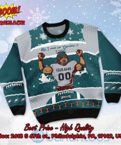 philadelphia eagles all i need for christmas is eagles custom name number ugly christmas sweater 2 YDZVu