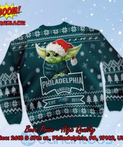 philadelphia eagles baby yoda santa hat ugly christmas sweater 3 IUSyo