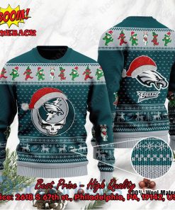 Philadelphia Eagles Grateful Dead Santa Hat Ugly Christmas Sweater