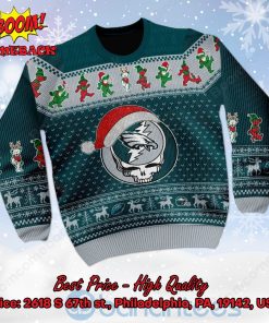 philadelphia eagles grateful dead santa hat ugly christmas sweater 2 h57eL