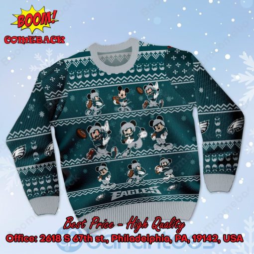 Philadelphia Eagles Mickey Mouse Postures Style 1 Ugly Christmas Sweater