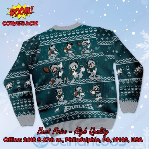 Philadelphia Eagles Mickey Mouse Postures Style 1 Ugly Christmas Sweater