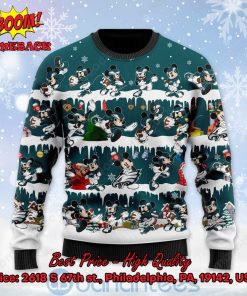 philadelphia eagles mickey mouse postures style 2 ugly christmas sweater 2 pUFRF