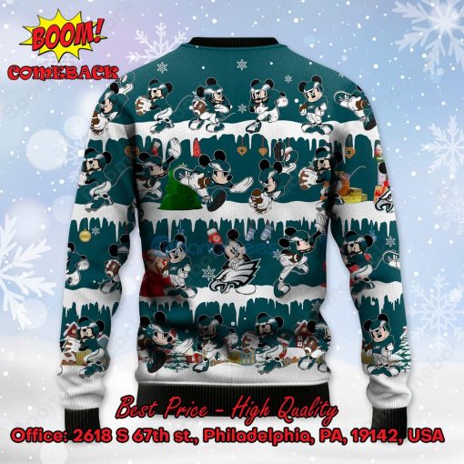 Philadelphia Eagles Mickey Mouse Postures Style 2 Ugly Christmas Sweater