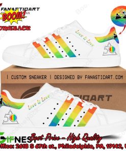 Pink Floyd LGBT Stripes Love Is Love Style 1 Adidas Stan Smith Shoes
