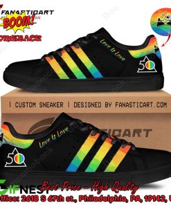Pink Floyd LGBT Stripes Love Is Love Style 2 Adidas Stan Smith Shoes