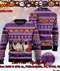 Pugs Witch Hat Halloween Ugly Christmas Sweater