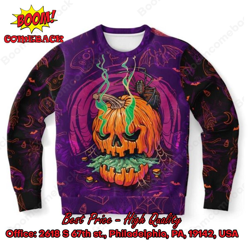 Pumpkin Trippy Halloween Christmas Sweater