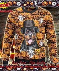 rottweilers ghost halloween ugly christmas sweater 2 ZzV96