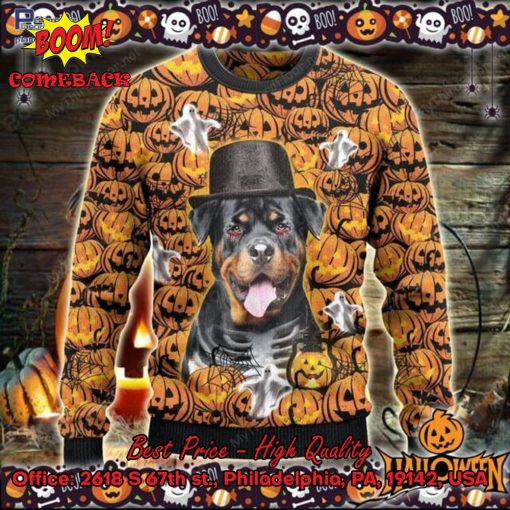 Rottweilers Ghost Halloween Ugly Christmas Sweater