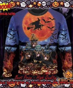 rottweilers witch moon halloween ugly christmas sweater 2 vzzdR