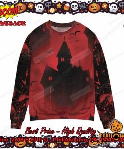 Scary Vampire Castle Halloween Ugly Christmas Sweater