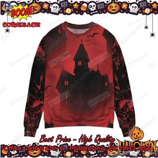 Scary Vampire Castle Halloween Ugly Christmas Sweater