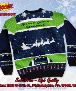 seattle seahawks all i need for christmas is seahawks custom name number ugly christmas sweater 3 V379L
