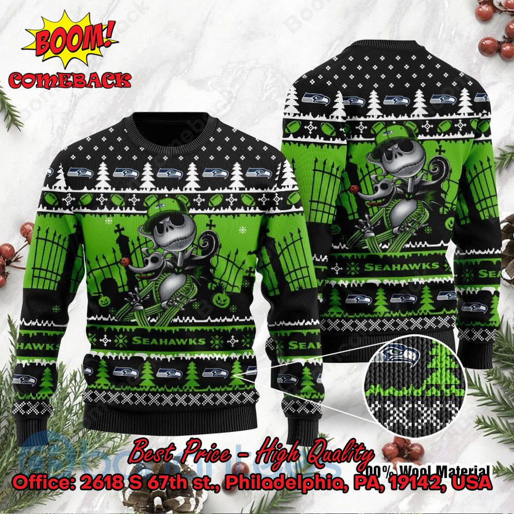 Grinch Seattle Seahawks 3D Ugly Christmas Sweater