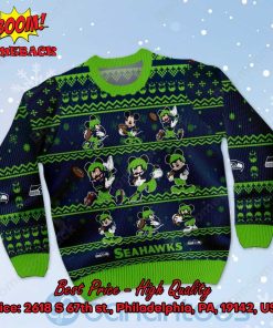 seattle seahawks mickey mouse postures ugly christmas sweater 2 Bcb6j