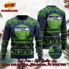 Seattle Seahawks Santa Claus On Chimney Personalized Name Ugly Christmas Sweater