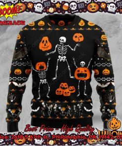 Skeleton Pumpkin Halloween Ugly Christmas Sweater