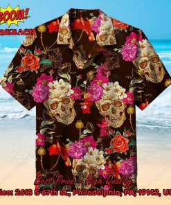 Skull And Flowers Hawaiian Shirt