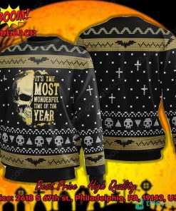 Skull It’s the Most Wonderful Time of the Year Halloween Ugly Christmas Sweater