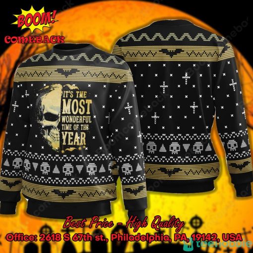 Skull It’s the Most Wonderful Time of the Year Halloween Ugly Christmas Sweater