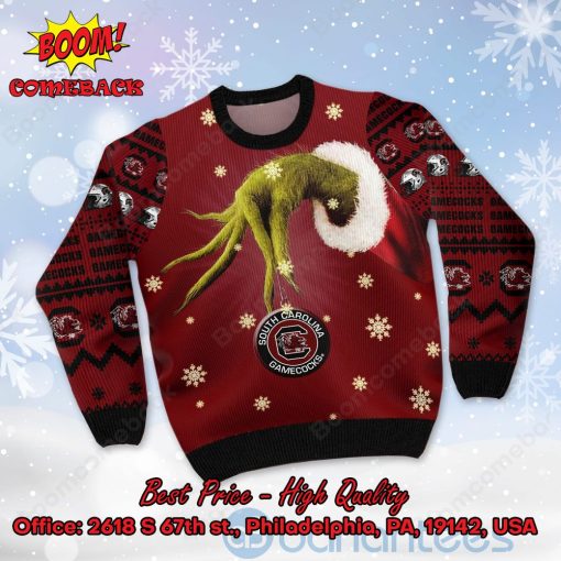 South Carolina Gamecocks Grinch Candy Cane Ugly Christmas Sweater