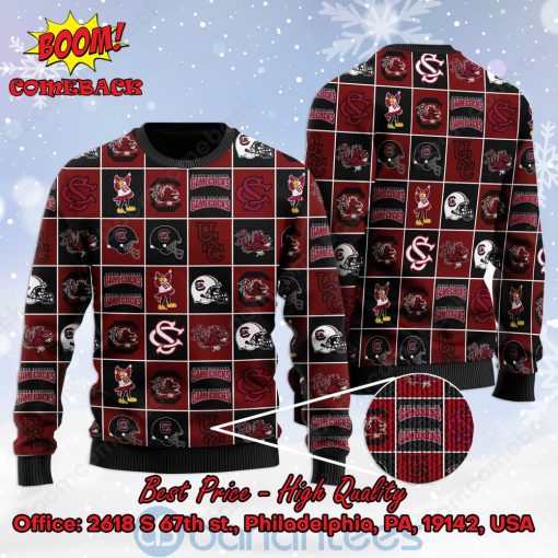 South Carolina Gamecocks Logos Ugly Christmas Sweater