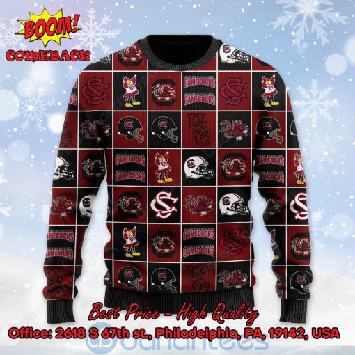 South Carolina Gamecocks Logos Ugly Christmas Sweater