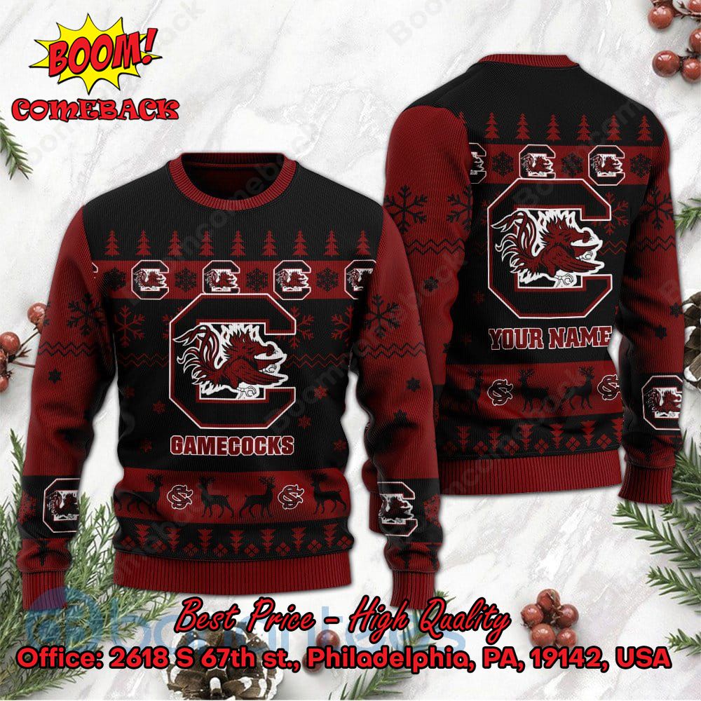 South Carolina Gamecocks Personalized Name Ugly Christmas Sweater