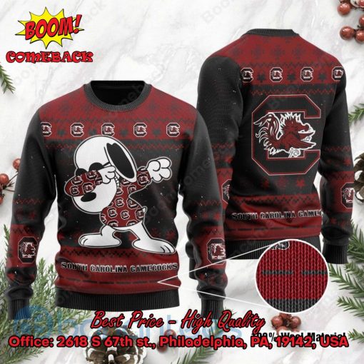 South Carolina Gamecocks Snoopy Dabbing Ugly Christmas Sweater