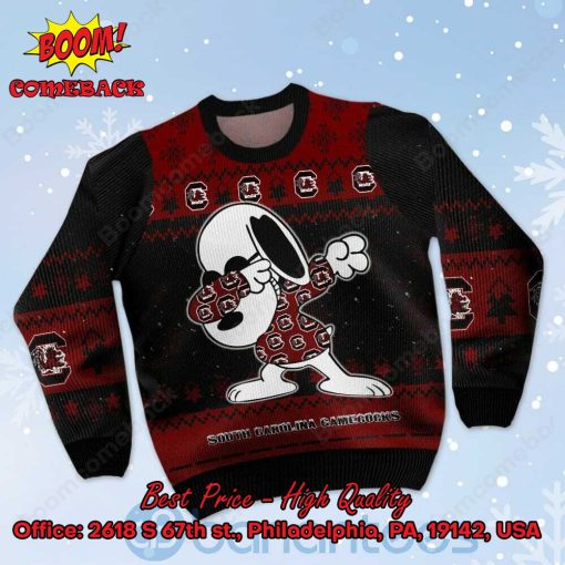 South Carolina Gamecocks Snoopy Dabbing Ugly Christmas Sweater