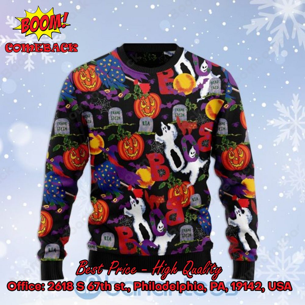 Spooky Boo Halloween Christmas Sweater