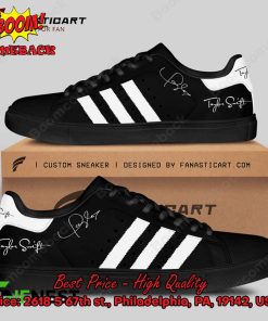 Taylor Swift White Stripes Style 1 Adidas Stan Smith Shoes