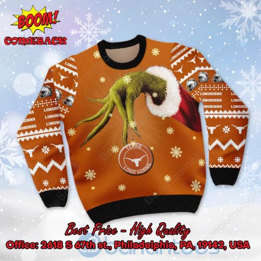 Texas Longhorns Grinch Candy Cane Ugly Christmas Sweater