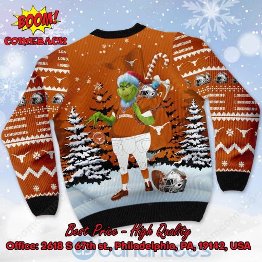 Texas Longhorns Grinch Candy Cane Ugly Christmas Sweater