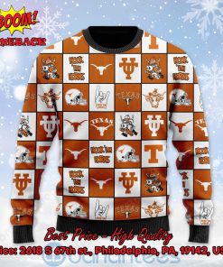 Texas Longhorns Logos Ugly Christmas Sweater