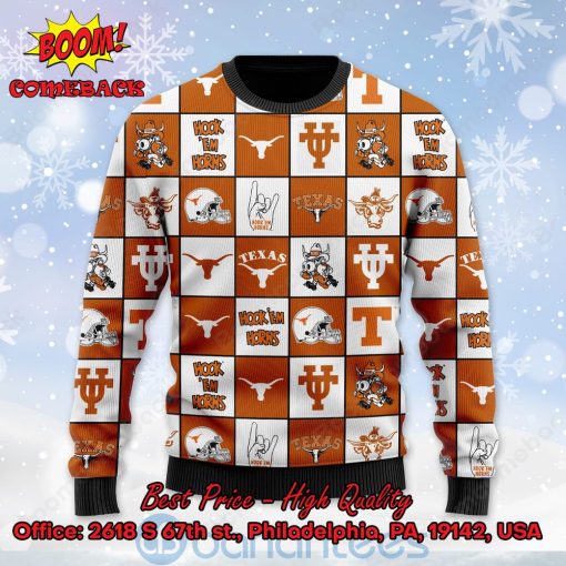 Texas Longhorns Logos Ugly Christmas Sweater